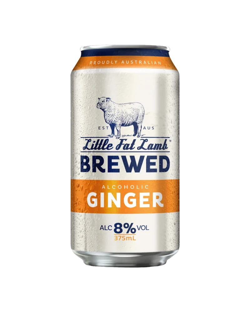 Little Fat Lamb Brewed Alcoholic Ginger 8.0% 375ml Can 10 Pack