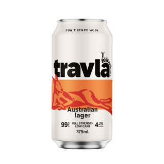 Travla Australia's Lager 375ml 4.2% Can 24 Pack