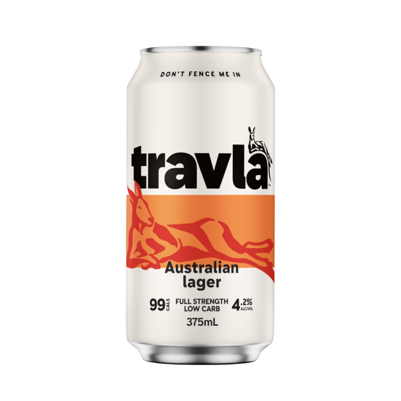 Travla Australia's Lager 375ml 4.2% Can 24 Pack