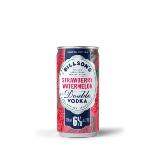Billson's Double Vodka with Strawberry & Watermelon 250ml Can 24 Pack