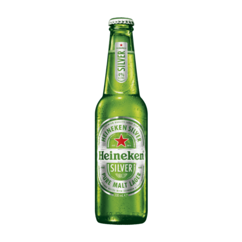 Heineken Silver 4.0% 330ml Bottle 24 Pack