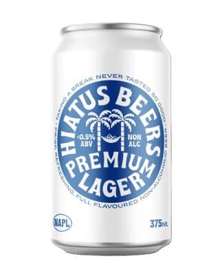 Hiatus Non-Alcoholic Premium Lager <0.5% 375ml Can 24 Pack
