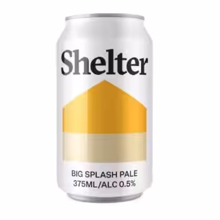 Shelter Big Splash Pale 0.5% 375ml Can 16 Pack