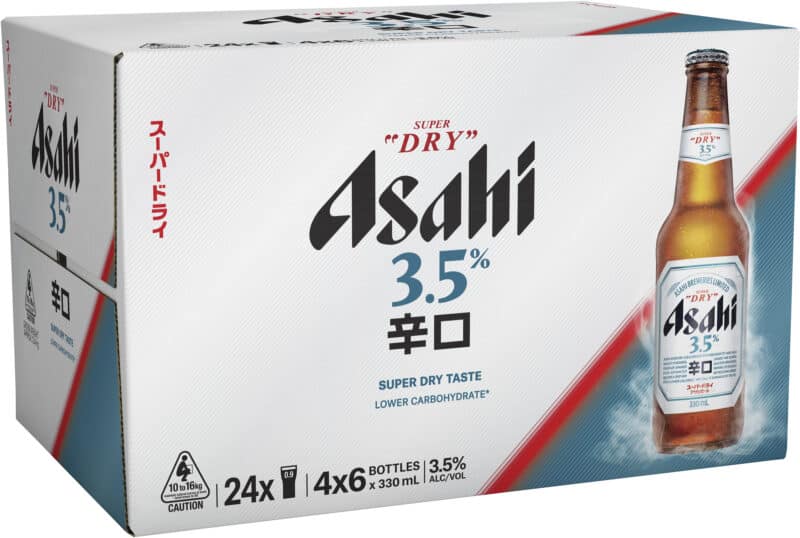 Asahi Super Dry 3.5% 330ml Bottle 24 Pack