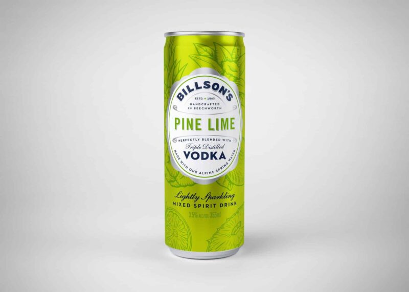 Billson's Pine Lime Vodka 355ml Can 24 Pack