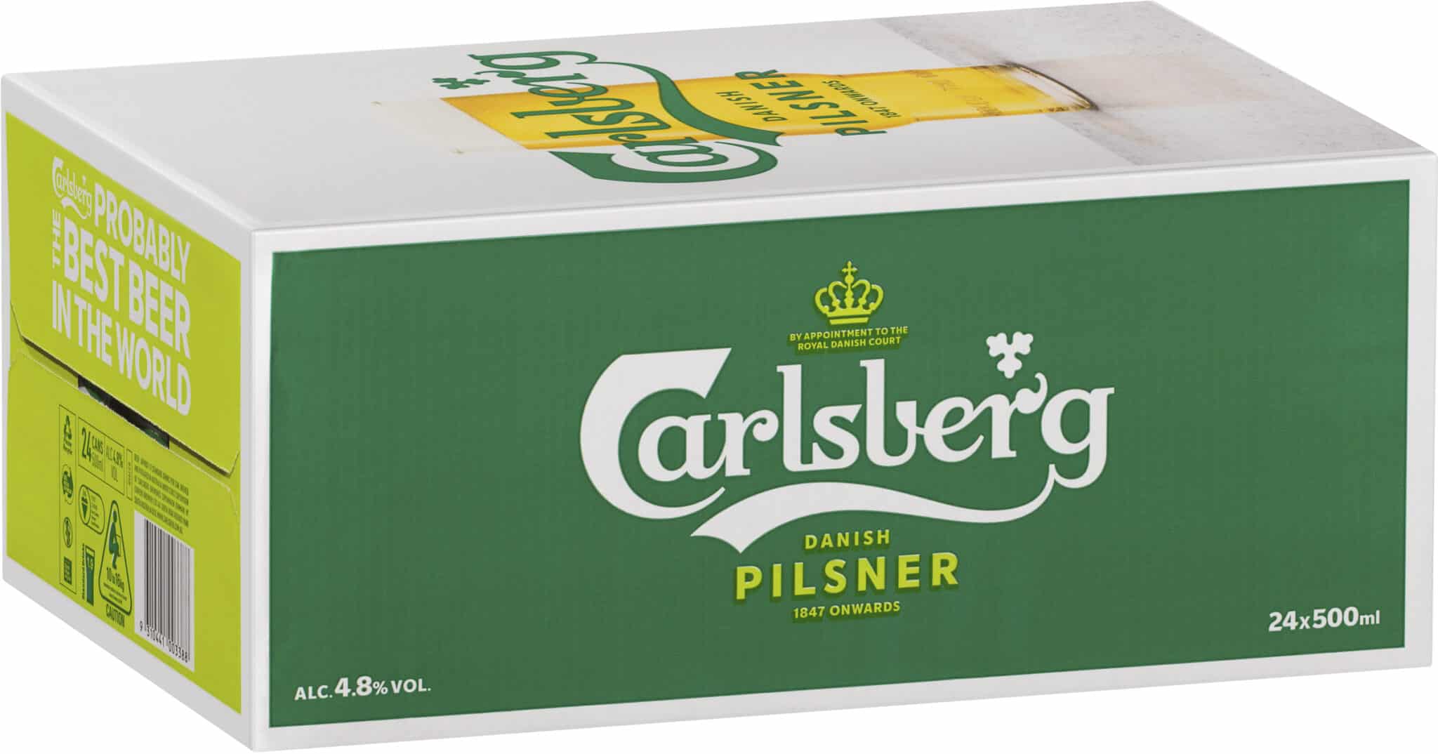 Buy Carlsberg Green 4.8% 500ml Can 24 Pack online from deVine Cellars ...