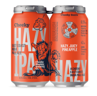 Cheeky Monkey Hazy East Coast IPA 6.5% 375ml Can 16 Pack