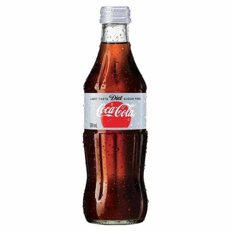 Diet Coca Cola Coke Glass Bottle 330ml 24 Pack