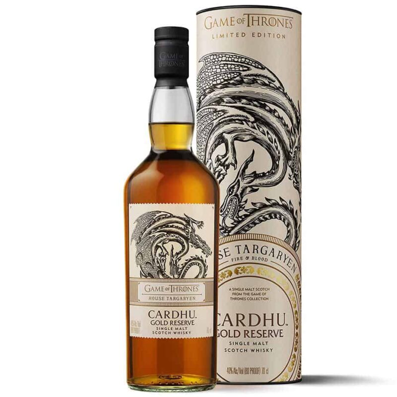 Game of Thrones "House Targaryen" Cardhu Gold Reserve Single Malt Scotch Whisky 700ml (Speyside, Scotland)