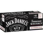 Jack Daniels & No Sugar Cola Can 375ml 10 Pack
