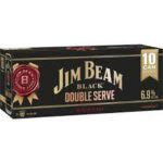 Jim Beam Black Double Serve & Cola 6.9% 375ml Can 10 Pack