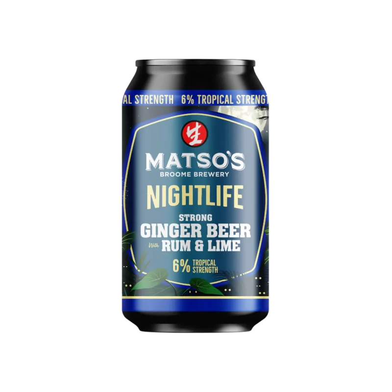 Matsos Nightlife Alcoholic Ginger Beer with Rum & Lime 6% 330ml Can 16 Pack
