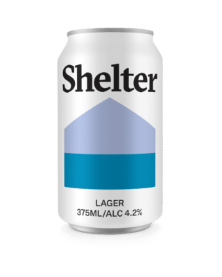 Shelter Lager 4.2% 375ml Can 24 Pack