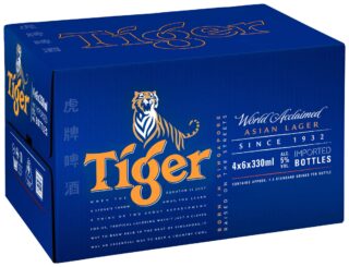 Tiger Beer 5.0% 330ml Bottle 24 Pack